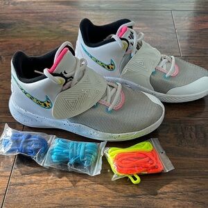 Nike Kyrie Flytrap 3 South Beach - Youth Size 6 with four extra shoe lace pairs